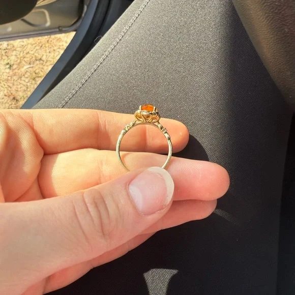 Kay Jewelers Oval Citrine Diamond Scalloped Ring - Picture 4 of 6